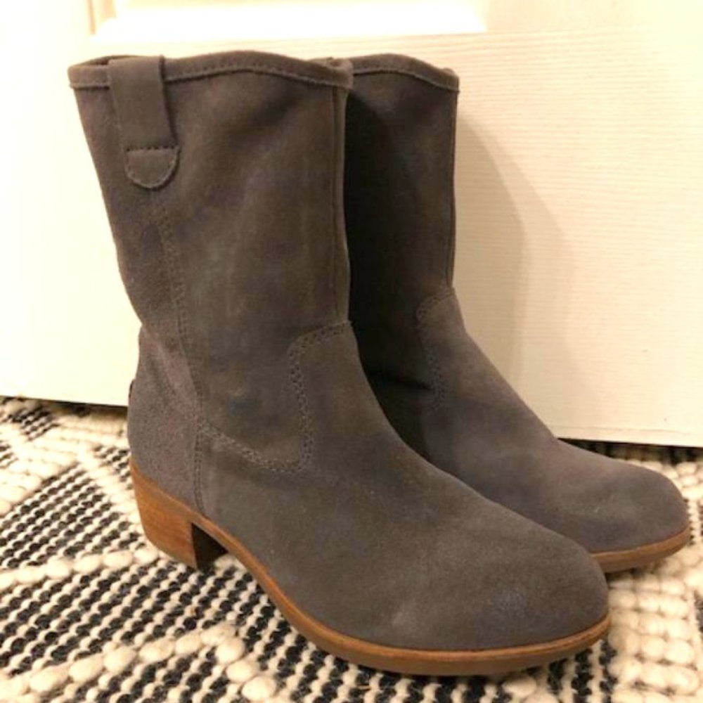 NWOT UGG Rohen Gray Suede Heeled Boots